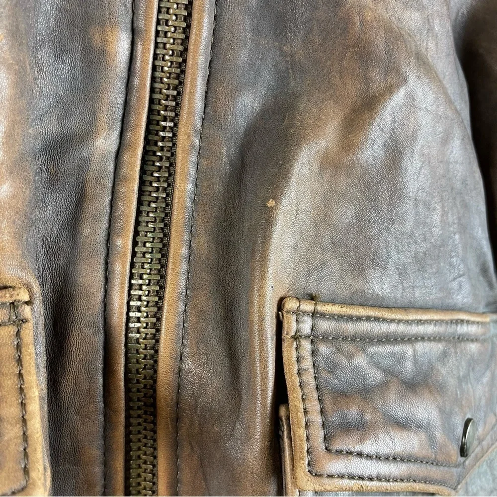 Vintage Top Gun Military Pilot Flight Australian Lamb Leather Jacket Medium